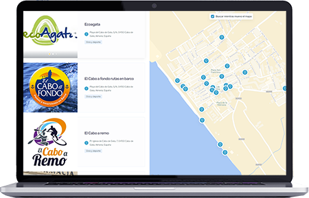 Listado y ubicación en mapa de negocios de Cabo de Gata