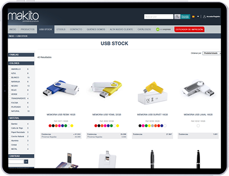 Mockup tienda online categorías