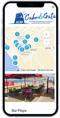 Versión móvil de página web asociación Cabo de Gata