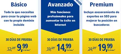 Precios página web